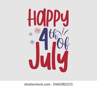 Happy 4th of July, The 4th of July National Holiday. Vector Illustration