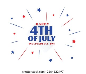 happy 4th of july with pop confetti effect on white background 