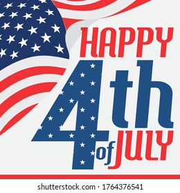 Happy 4th of july poster. Independence of United States - Vector