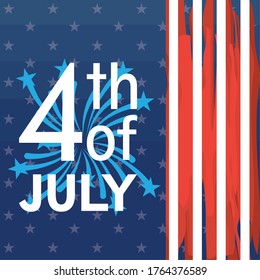 Happy 4th of july poster. Independence of United States - Vector