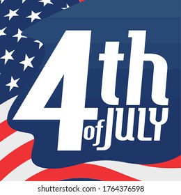 Happy 4th of july poster. Independence of United States - Vector