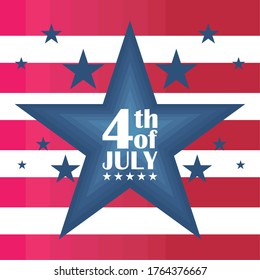 Happy 4th of july poster. Independence of United States - Vector