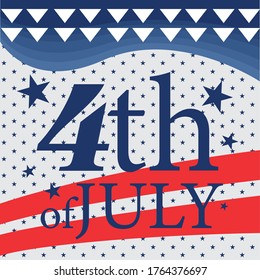 Happy 4th of july poster. Independence of United States - Vector