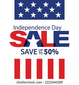 happy 4th of July sale discount poster flyer social media post design