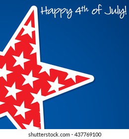 Happy 4th of July star card in vector format.