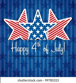 Happy 4th of July sticker cards in vector format.