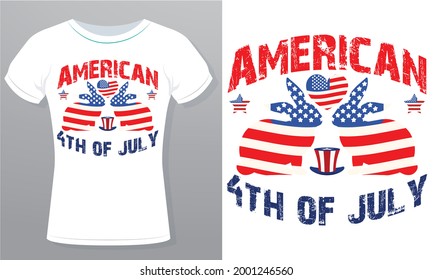 Happy 4th of July t shirts design, Vector graphic, typographic T-Shirt Design Template Royalty Free.
