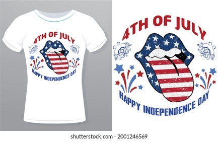 Happy 4th of July t shirts design, Vector graphic, typographic T-Shirt Design Template Royalty Free.