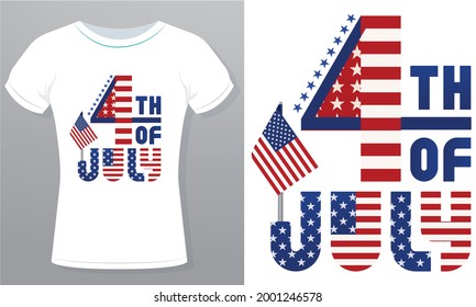 Happy 4th of July t shirts design, Vector graphic, typographic T-Shirt Design Template Royalty Free.