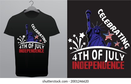 Happy 4th of July t shirts design, Vector graphic, typographic T-Shirt Design Template Royalty Free.