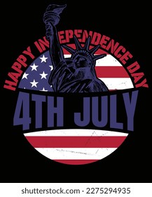 Happy 4th of July t shirts design, Vector graphic, typographic T-Shirt Design