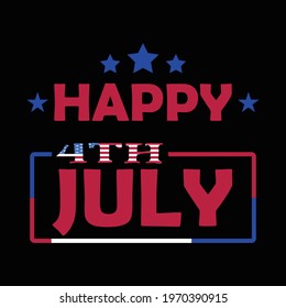 Happy 4th July a text-based t-shirt design