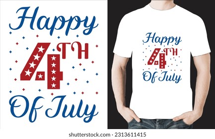 Happy 4th of july t-shirt design vector file.