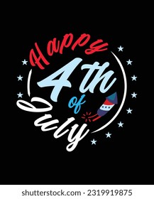 Happy 4th Of July T-Shirt Design