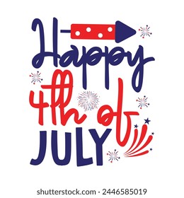 Happy 4th of July T-shirt design for sale