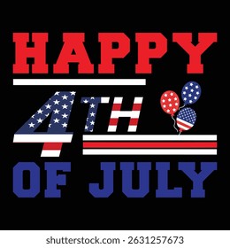 Happy 4th Of July. T-shirt Design. Vector Illustration.