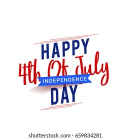 Happy 4th Of July Typographic Card Design Background.