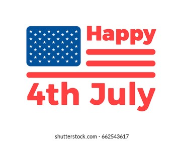 Happy 4th of july typographic design for independence day