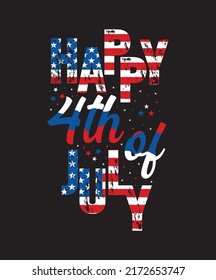 Happy 4th of July  typography design for t shirt, mug, poster, banner etc