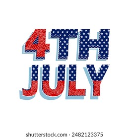 Happy 4th of july typography design to celebrate American independence day. American Independence Day vector illustration. Suitable for poster, brochure, greeting card template.