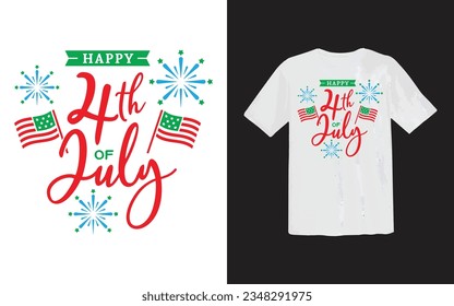 Happy 4th of July  or Typography T shirt Design