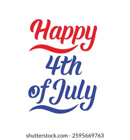 Happy 4th of July Typography and Text Vector Art Illustration for Independence Day