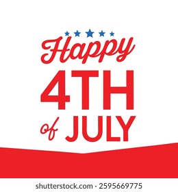 Happy 4th of July Typography and Text Vector Art Illustration for Independence Day