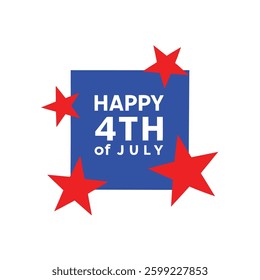 Happy 4th of July Typography and Text Vector Art Illustration for Independence Day