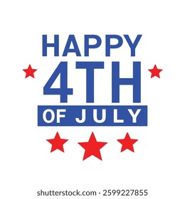 Happy 4th of July Typography and Text Vector Art Illustration for Independence Day