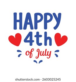 Happy 4th of July Typography and Text Vector Art Illustration for Independence Day