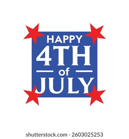 Happy 4th of July Typography and Text Vector Art Illustration for Independence Day
