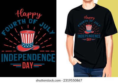 Happy 4th Of July US Independence Day Typography T-shirt 2