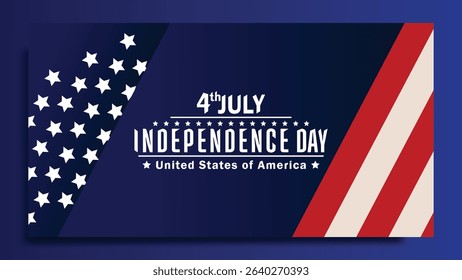 Happy 4th of July US Independence Day greeting background design with American national flag and space for text.vector illustration