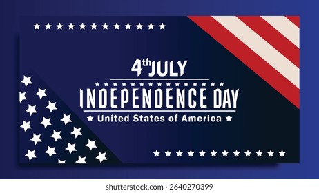 Happy 4th of July US Independence Day greeting background design with American national flag and space for text.vector illustration