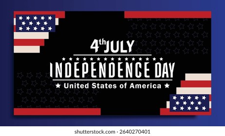 Happy 4th of July US Independence Day greeting background design with American national flag and space for text.vector illustration
