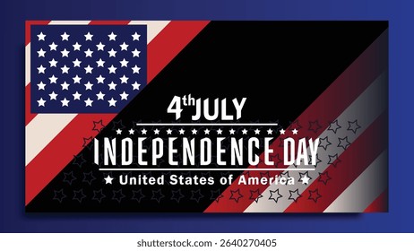 Happy 4th of July US Independence Day greeting background design with American national flag and space for text.vector illustration