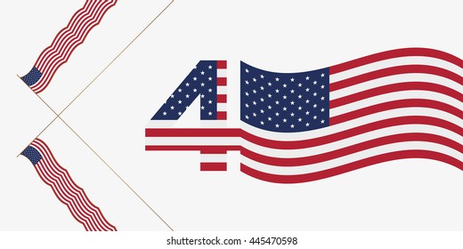 Happy 4th of july. USA Day. Red blue flag and stars.