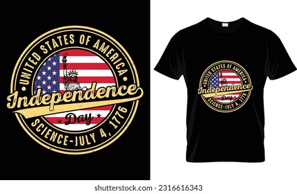 Happy 4th of July USA Holiday, American Independence Day t-shirt design, Fourth of July 1776 in United States of America graphic typography Vector illustration Design Template EPS 10 file.