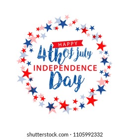 Happy 4th Of July USA Independence Day Text Space Background.