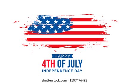 Happy 4th Of July USA Independence Day Text Space Background.