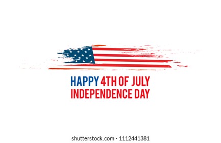 Happy 4th Of July USA Independence Day Text Space Background.