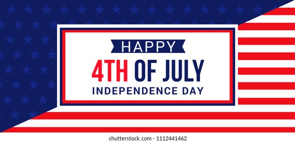 Happy 4th Of July USA Independence Day Text Space Background.