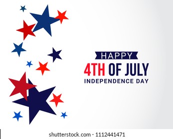 Happy 4th Of July USA Independence Day Text Space Background.