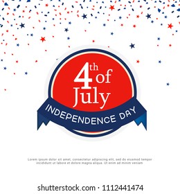 Happy 4th Of July USA Independence Day Text Space Background.