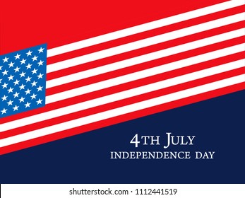 Happy 4th Of July USA Independence Day Text Space Background.