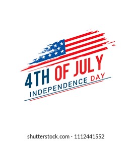 Happy 4th Of July USA Independence Day Text Space Background.