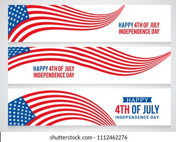 Happy 4th Of July USA Independence Day Header Or Banner Background.