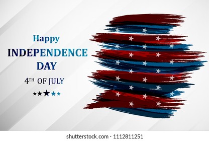 Happy 4th of July, USA Independence Day. Fourth of July greeting card template.