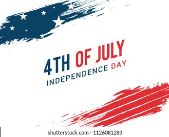 Happy 4th Of July USA Independence Day Text Space Background.