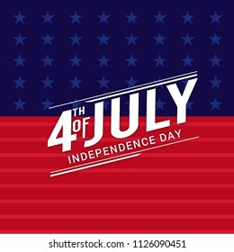 Happy 4th Of July USA Independence Day Text Space Background.